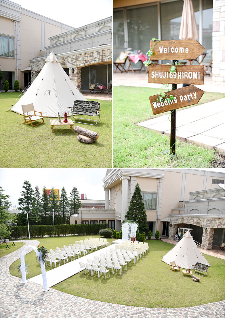 緑いっぱいのガーデンウエディング 福井県福井市の結婚式 結婚式場 セントポーリア教会 シャルム ド ナチュール